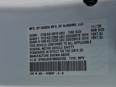 2021 Honda Odyssey Touring