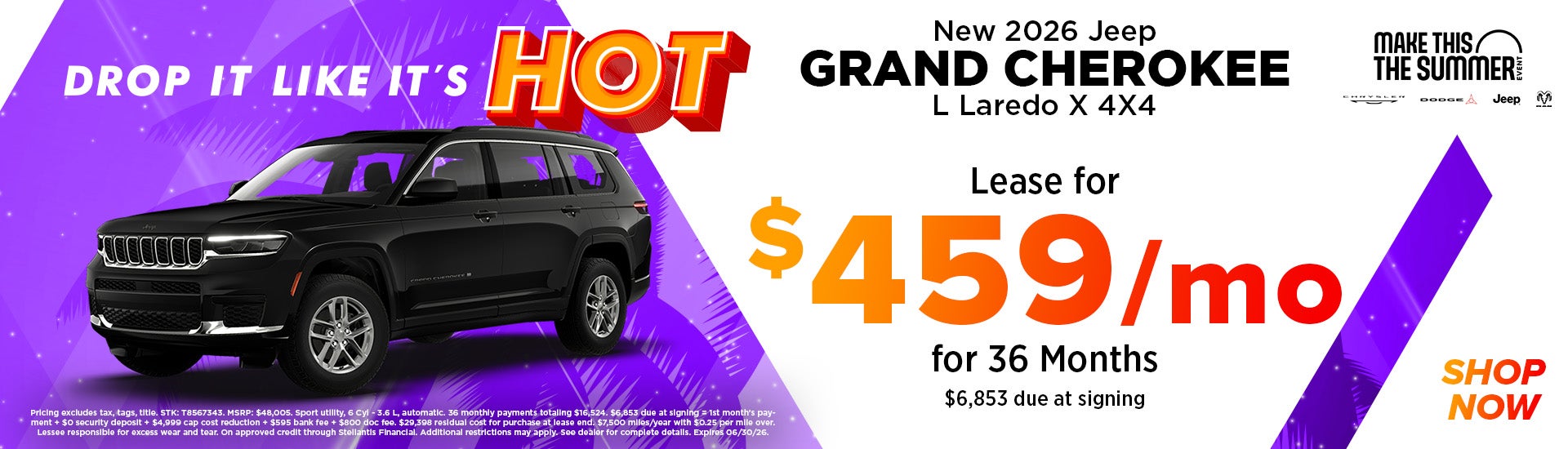 Lease for $459/mo. for 36 Months