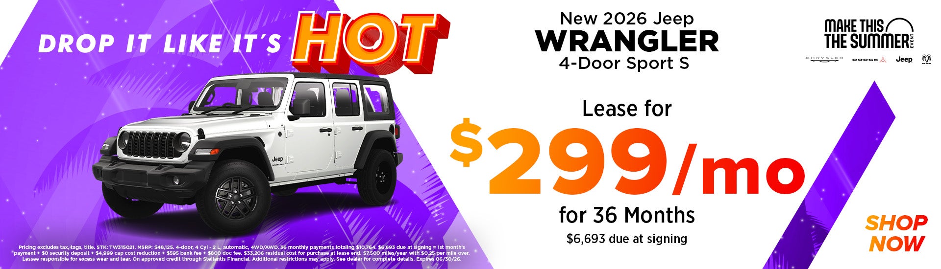 Lease for $299/mo. for 36 Months